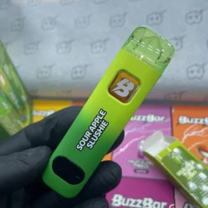 Buzz Bars sour apple slushie